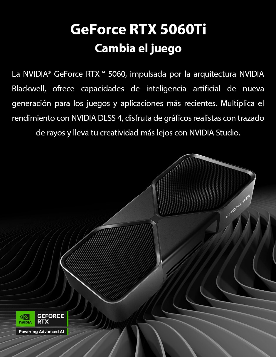 Computadora gamer EDGE YPI-ED44F0C-56T1U Intel Core i5 NVIDIA GeForce RTX 5060 Ti 32 GB RAM 1 TB SSD 15