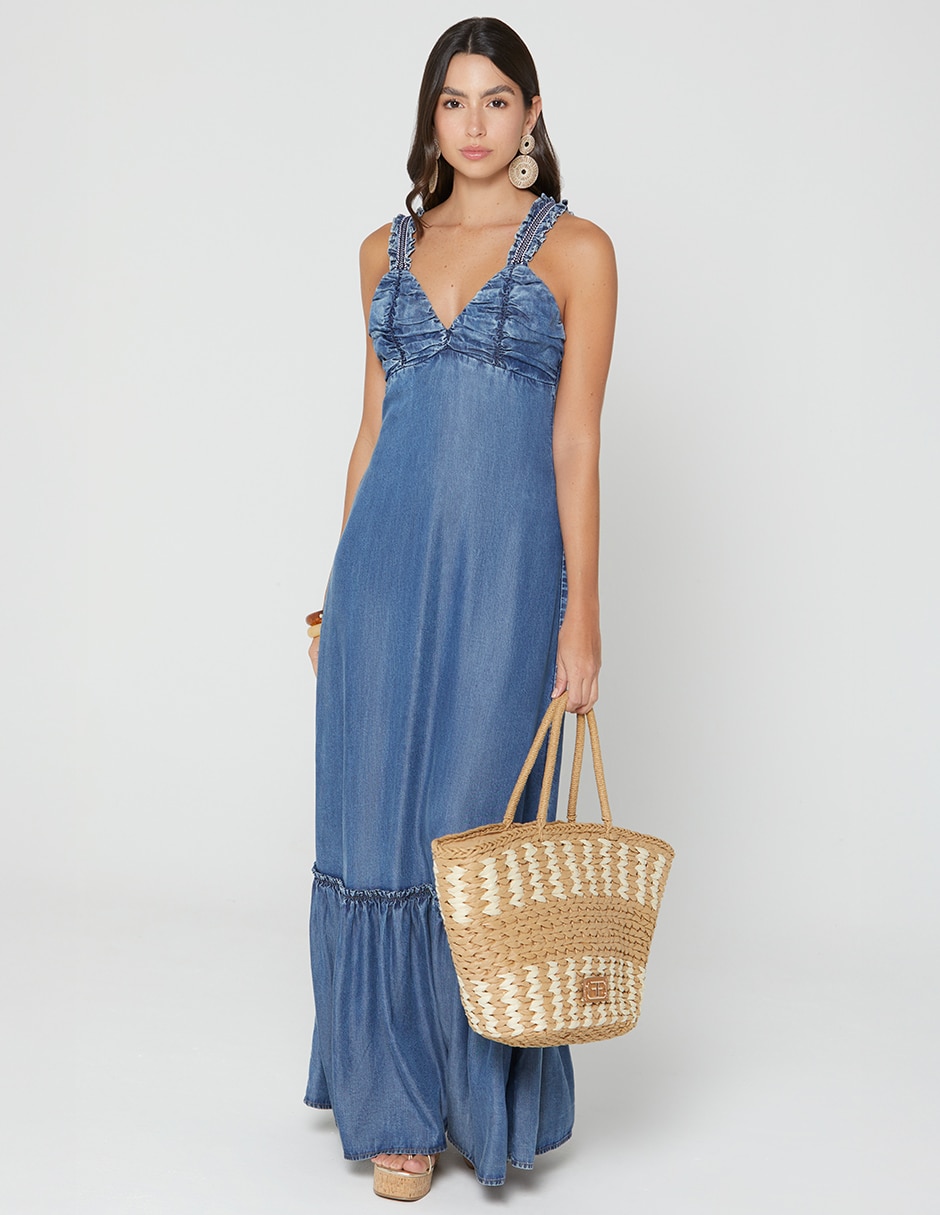Vestido largo casual soul blue para mujer