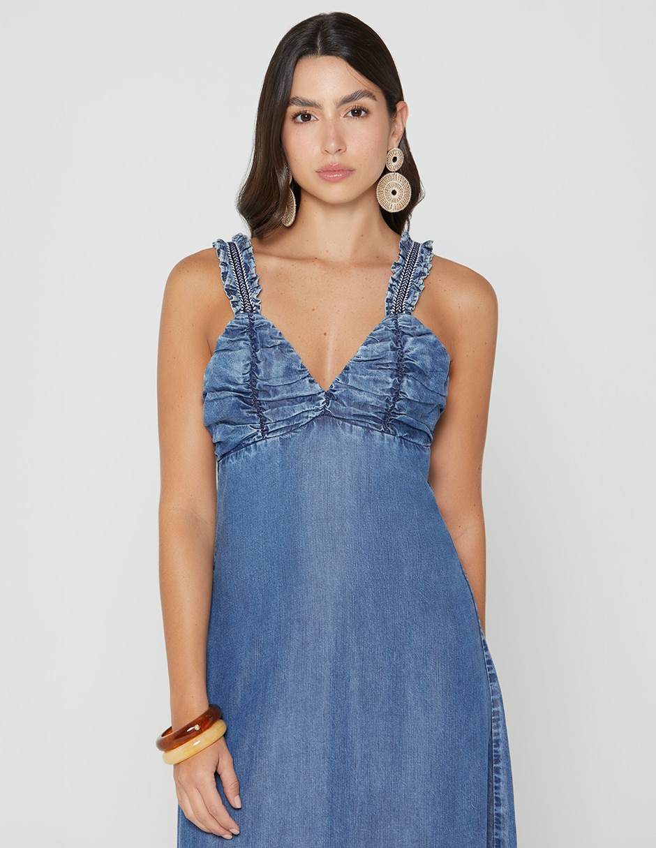 Vestido largo casual soul blue para mujer 5