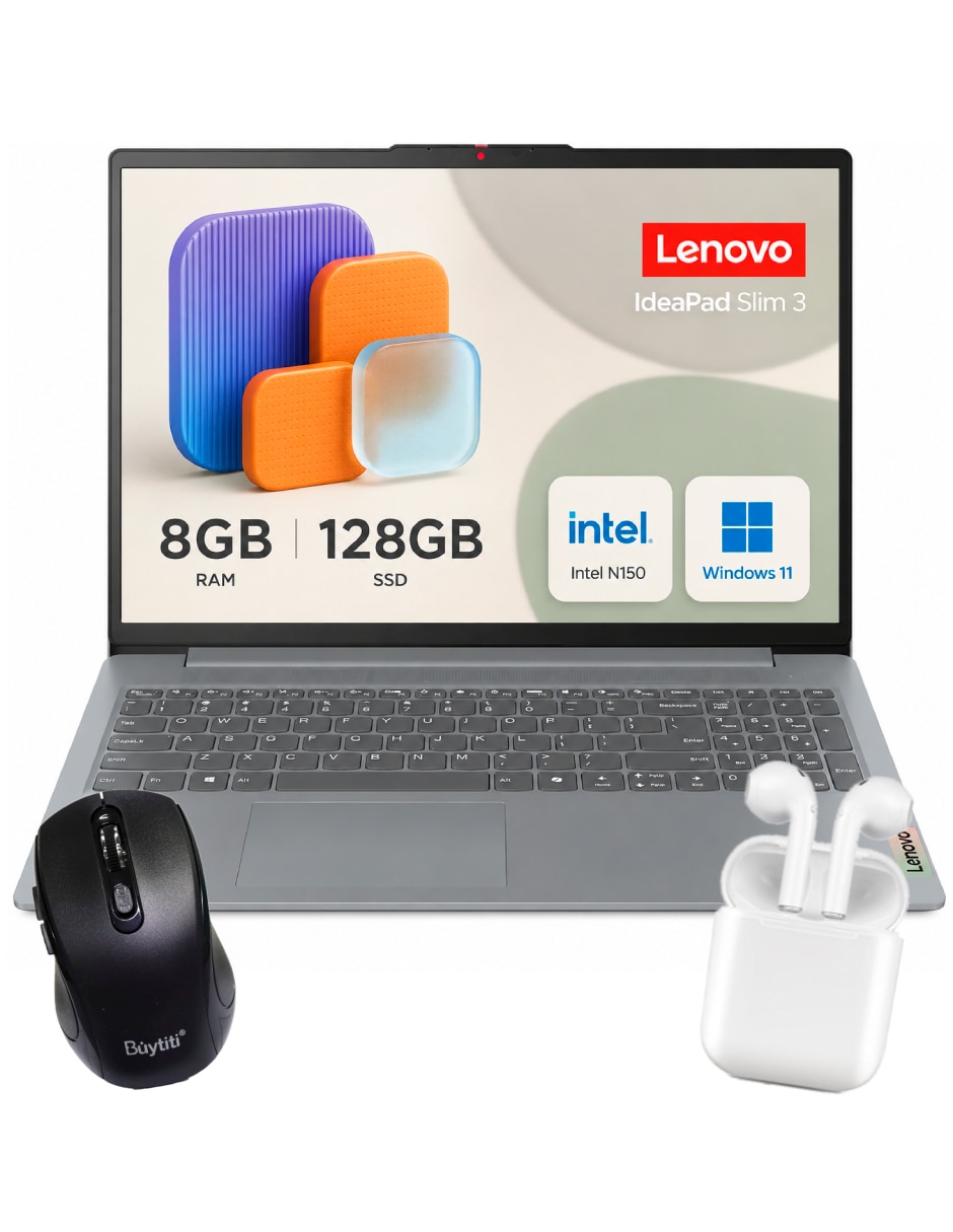 Laptop IdeaPad Slim 3 15ITN9 83L7002FUS 15.6 pulgadas QHD Intel Celeron integradas 8 GB RAM 128 GB Laptop IdeaPad Slim 3 15ITN9 83L7002FUS 15.6 pulgadas QHD Intel Celeron integradas 8 GB RAM 128 GB