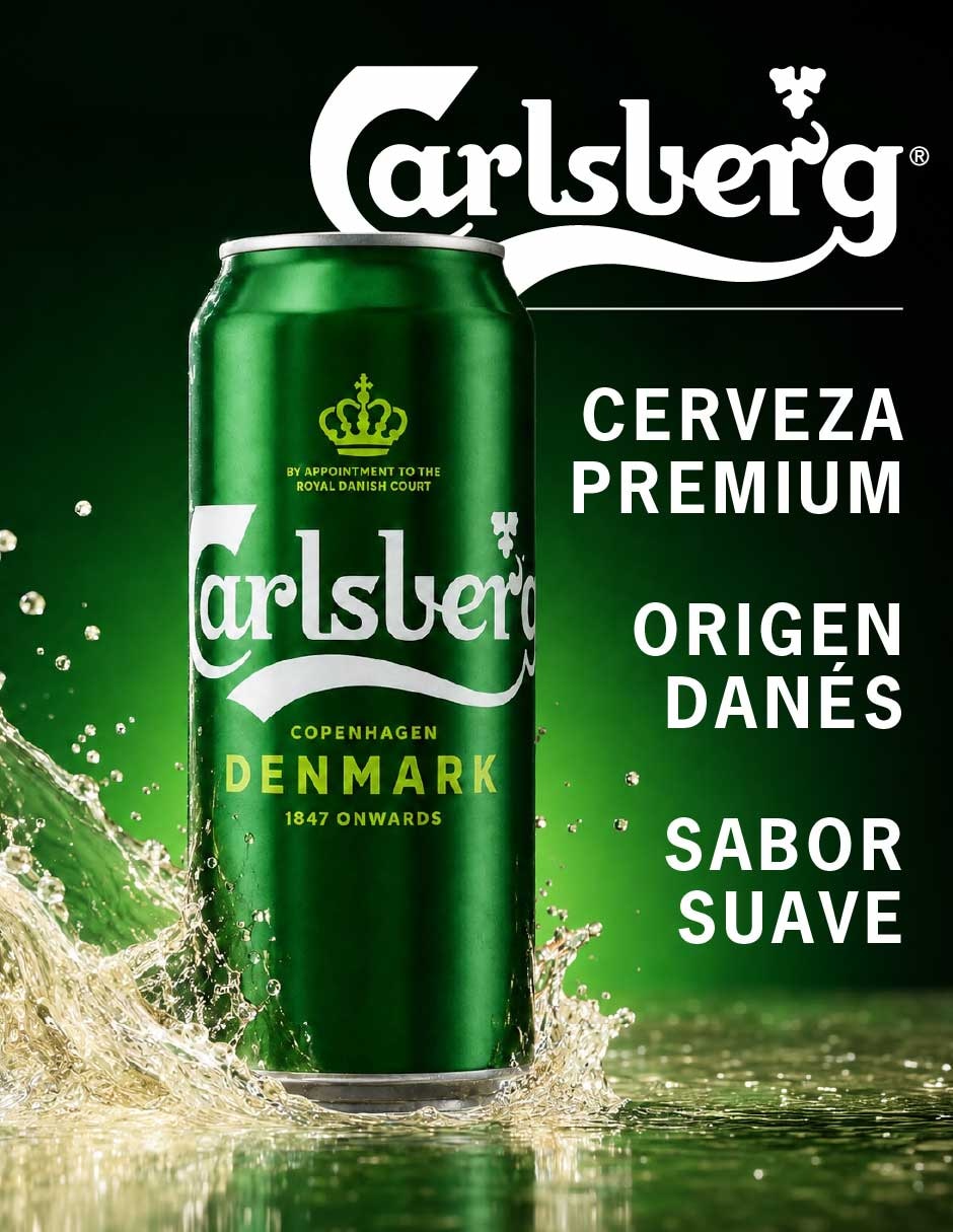 Cerveza clara Carlsberg Denmark Lager Lúpulo 500 ml 5