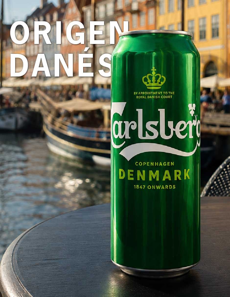 Cerveza clara Carlsberg Denmark Lager Lúpulo 500 ml 7