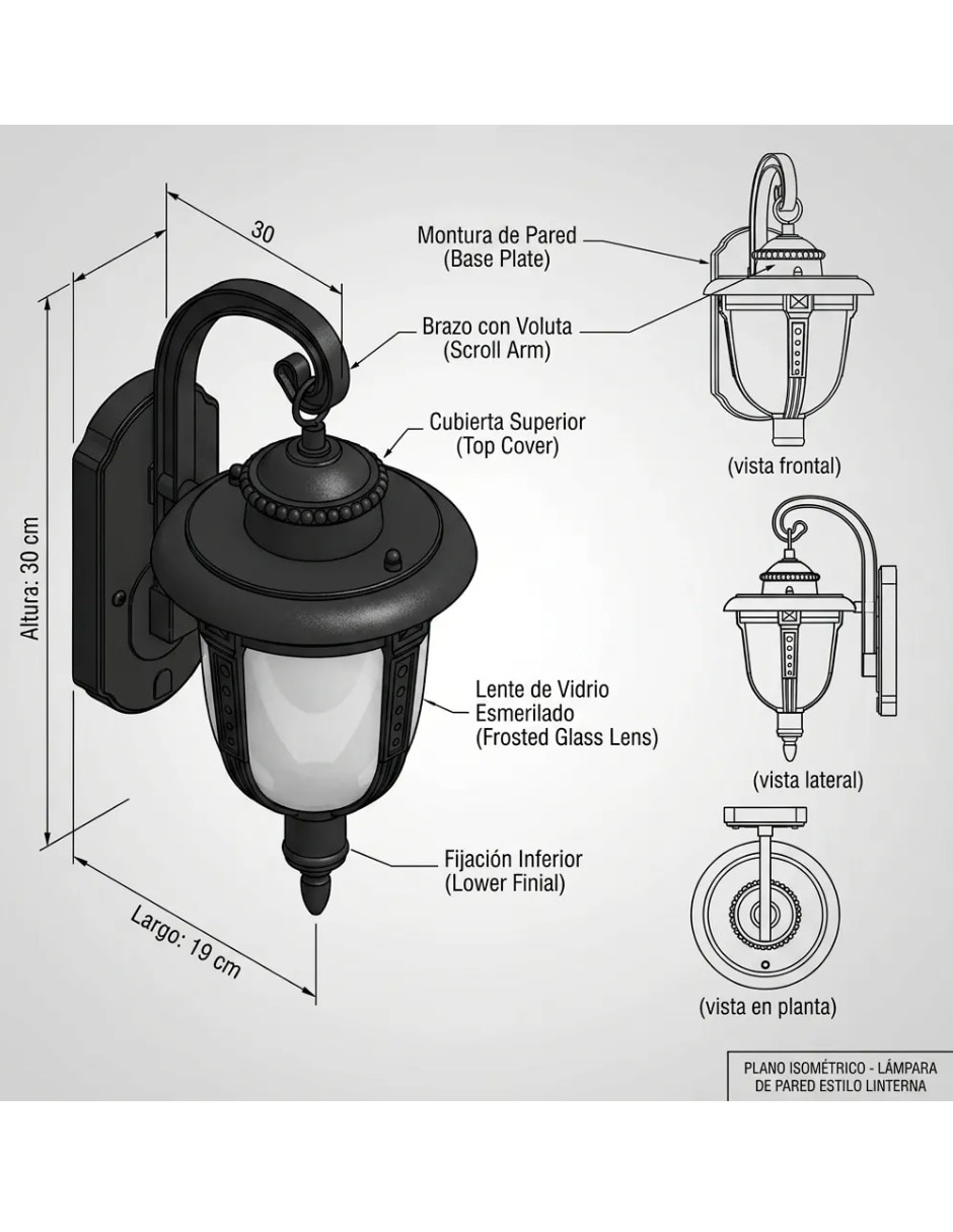 Arbotante incandescente y LED Faroly 6