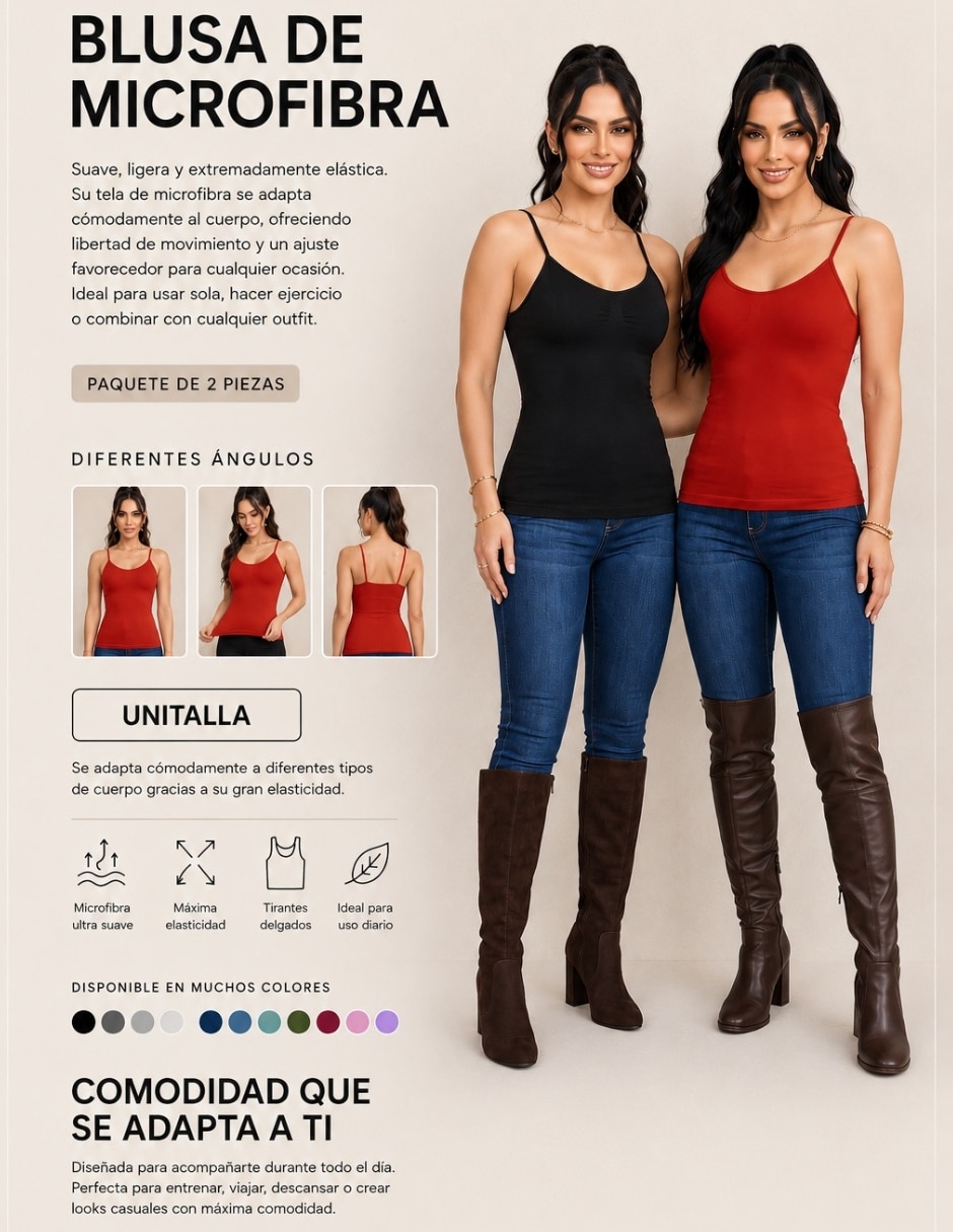 Set blusa sin manga para mujer 8