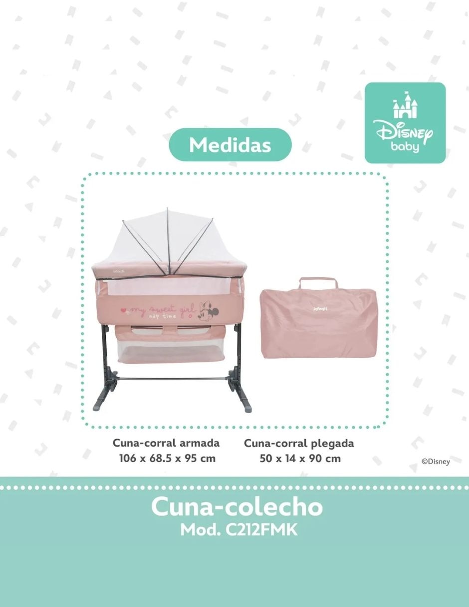 Cuna colecho portátil plegable abatible 6
