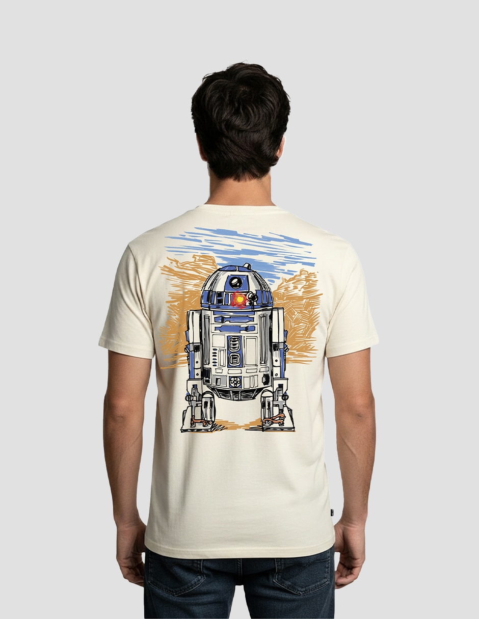 Playera star wars r2-d2 sketch cuello redondo para hombre 3