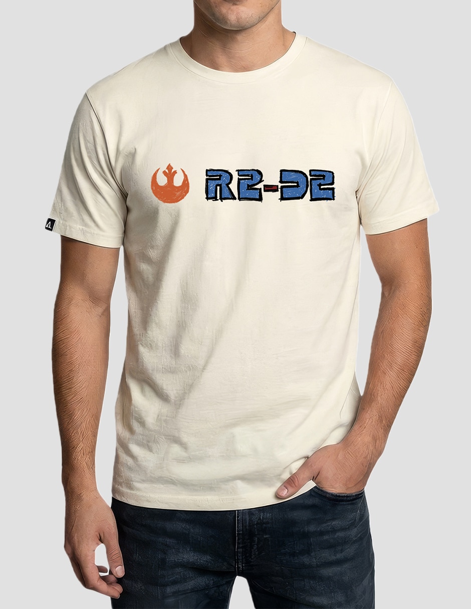 Playera star wars r2-d2 sketch cuello redondo para hombre 2