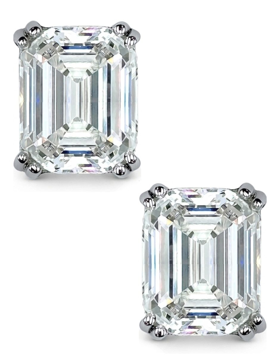 Aretes cortos brillo de plata p 925 circonita