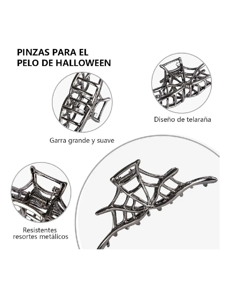 Pinza para el cabello de metal halloween 2