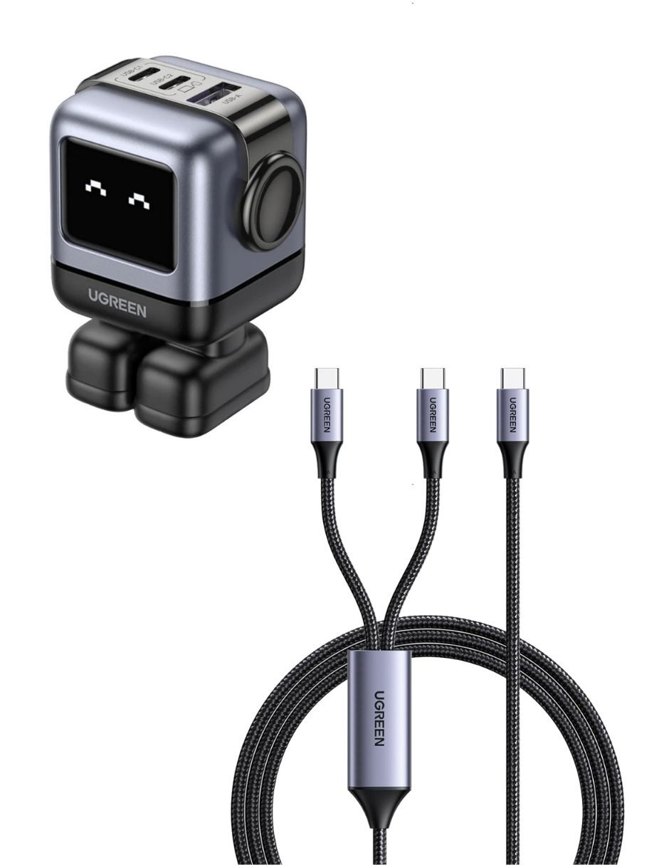 Cargador pared Robot USB + USB tipo C 65 W Cargador pared Robot USB + USB tipo C 65 W