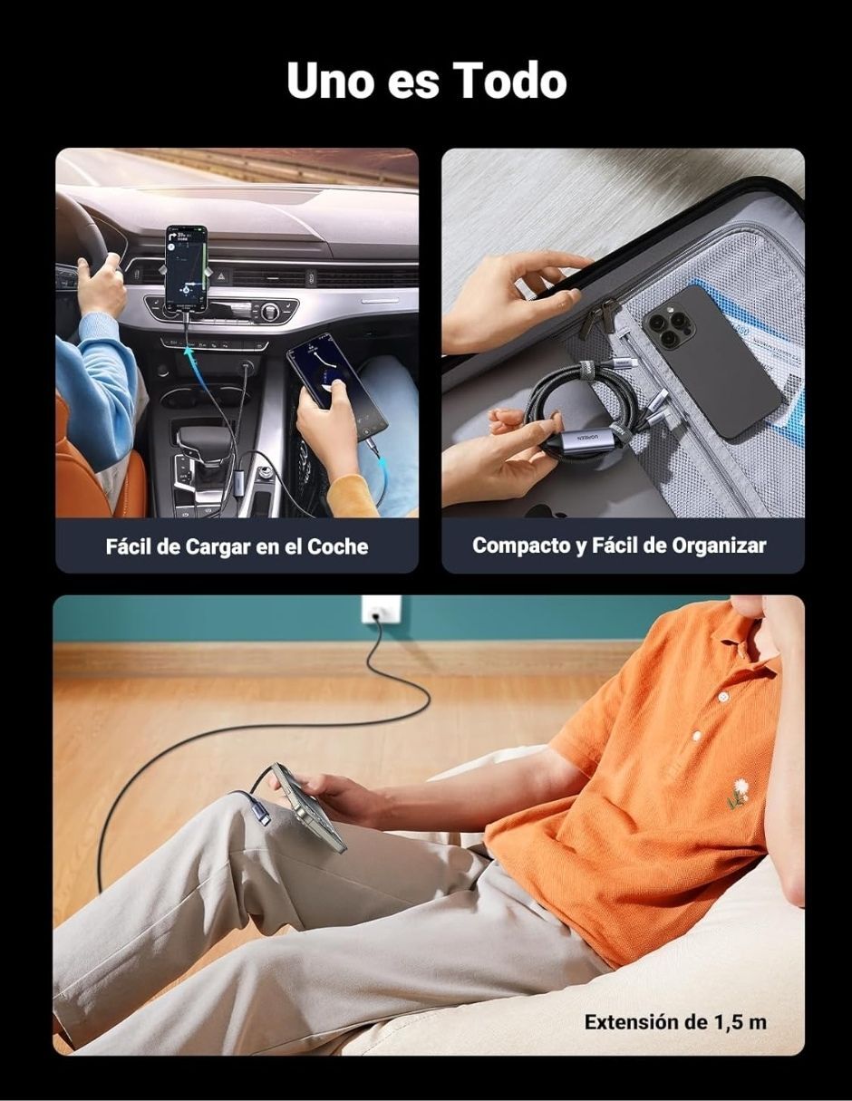 Cargador pared Robot USB + USB tipo C 65 W 5