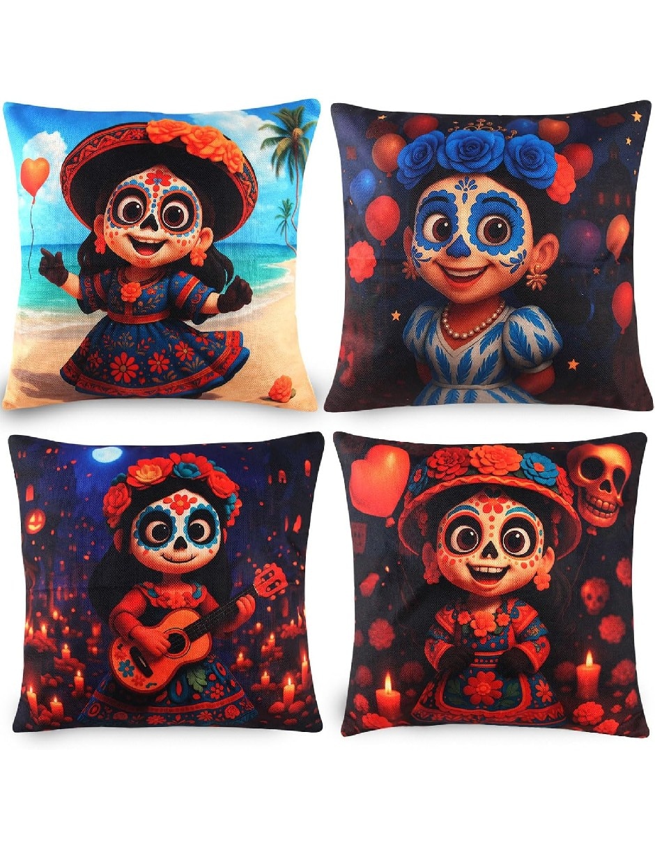 Set funda cojín Día de Muertos Set funda cojín Día de Muertos
