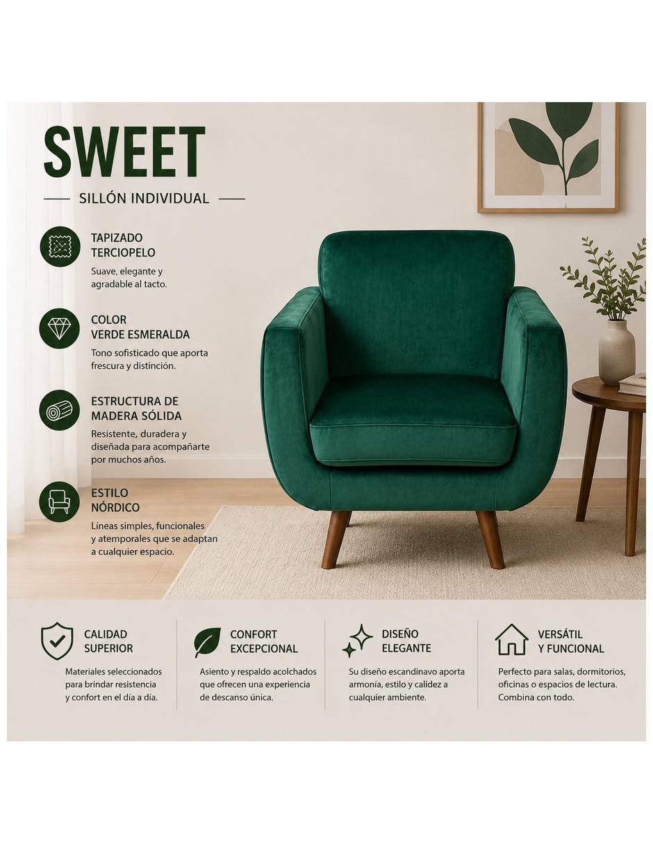 Sillón sweet de tela 6