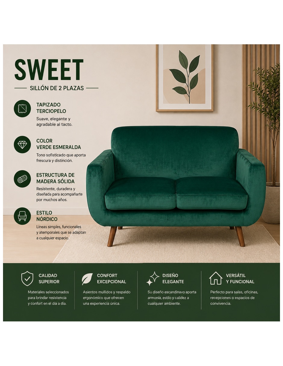Love seat sweet de tela 2