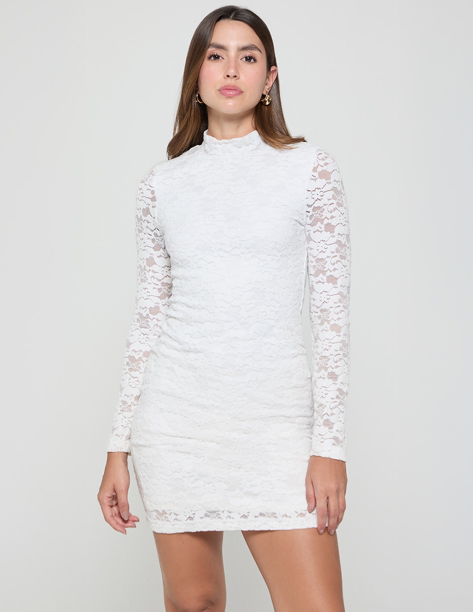 Vestido corto casual blonda para mujer Vestido corto casual blonda para mujer
