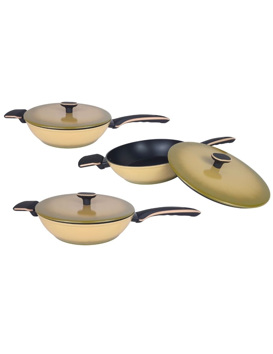 Set de sartenes con tapa Osaka de aluminio forjado 6 piezas