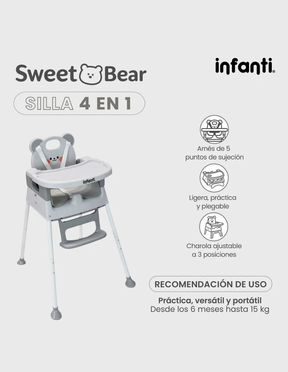 Silla alta 4 en 1 Osito 5