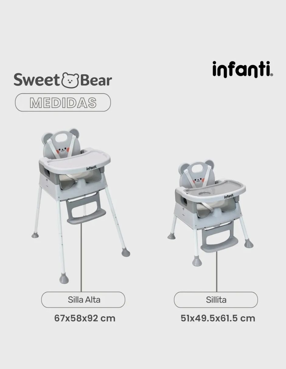 Silla alta 4 en 1 Osito 7