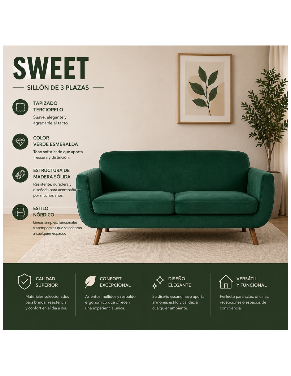 Sofá sweet de tela 6