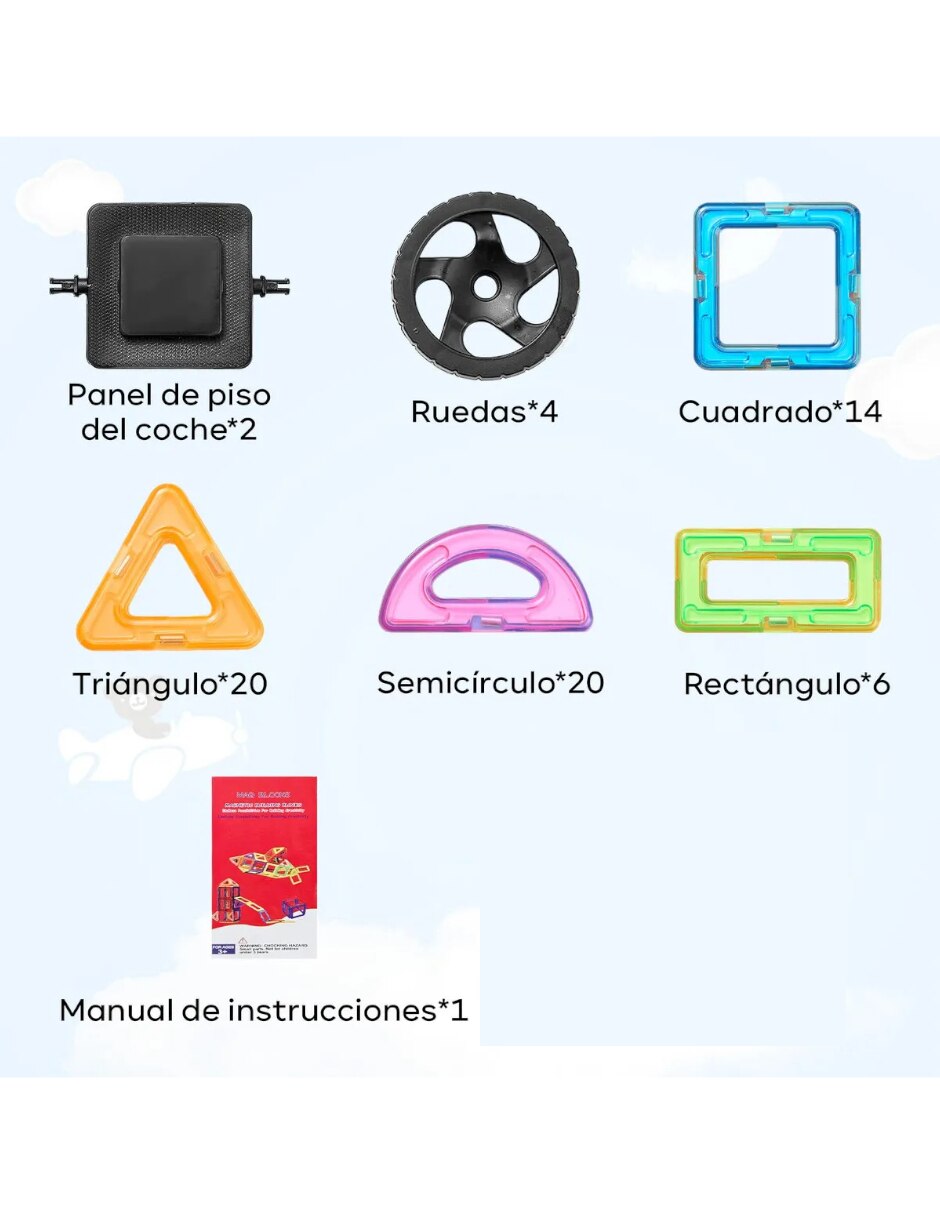 Set construcción Bloques magneticos 60 bloques 5