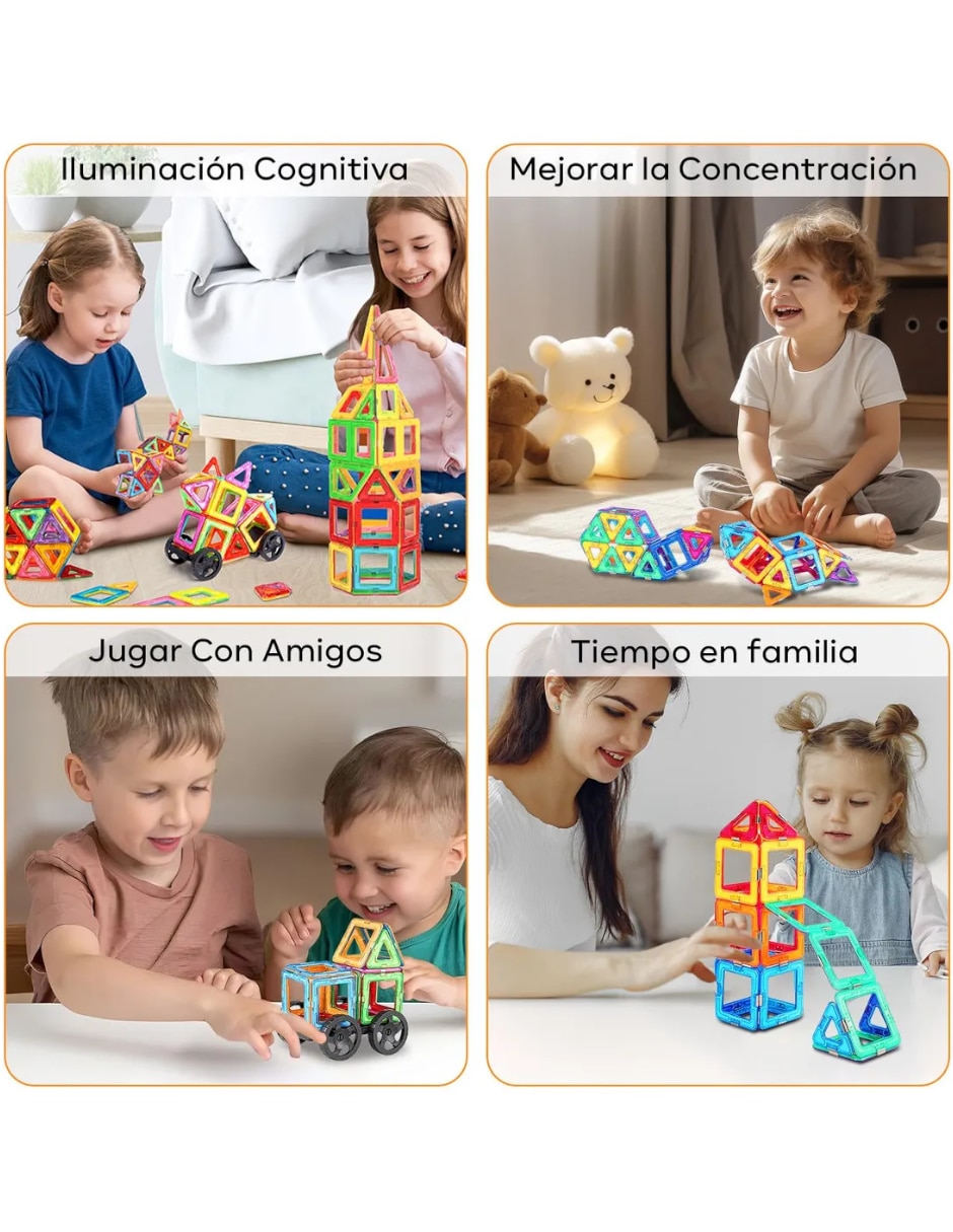 Set construcción Bloques magneticos 60 bloques