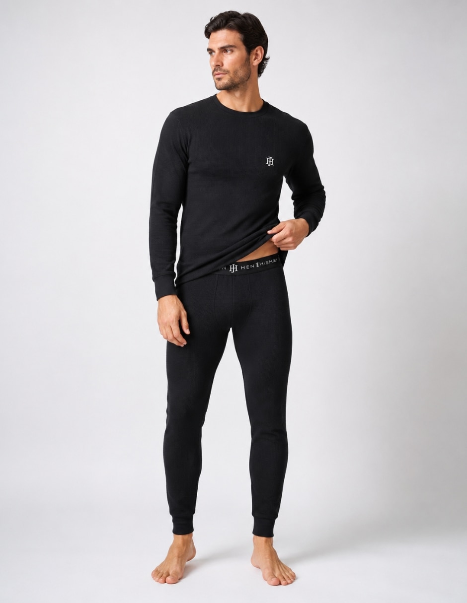 Conjunto térmico de algodón para hombre