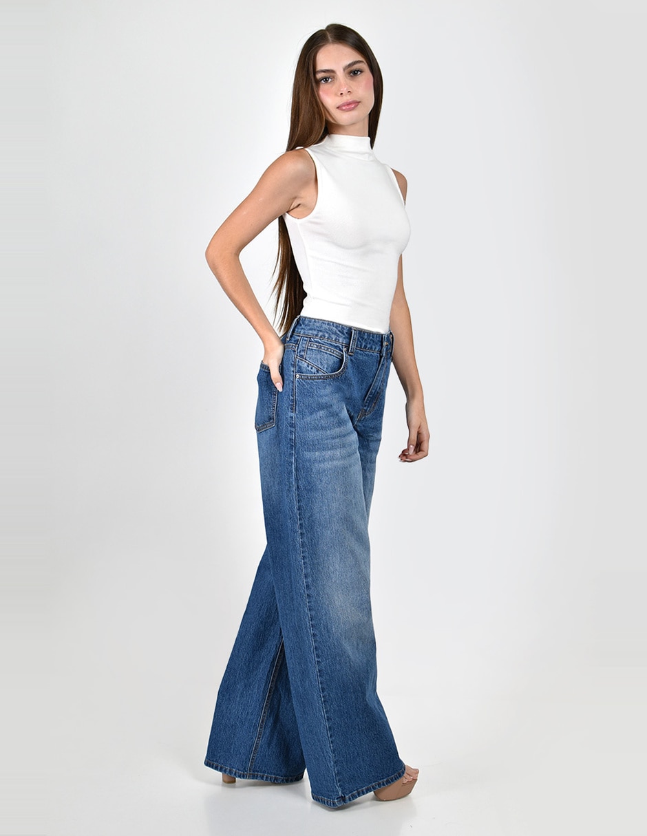 Jeans wide leg j-ch-zh-0218-denim para mujer 2
