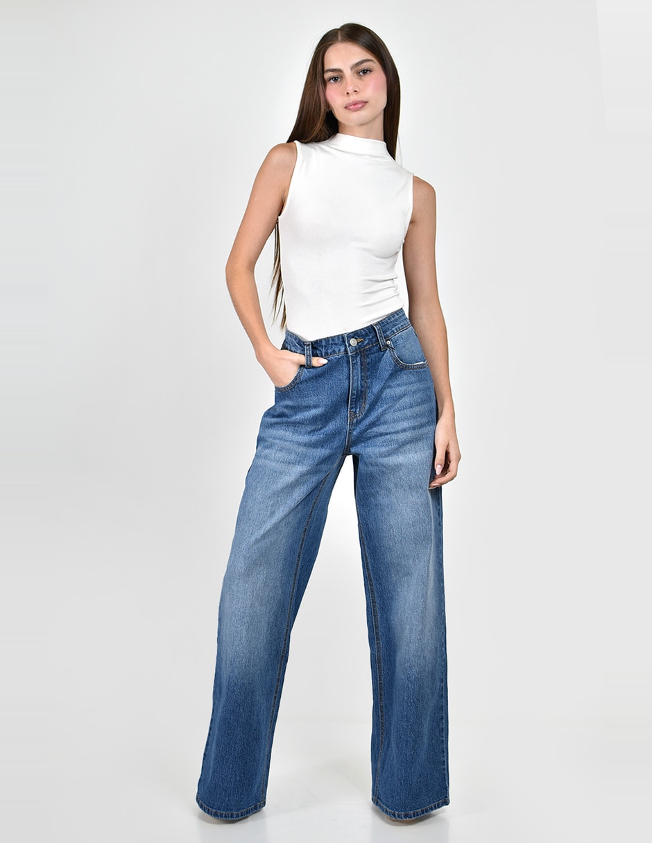Jeans wide leg j-ch-zh-0218-denim para mujer 4