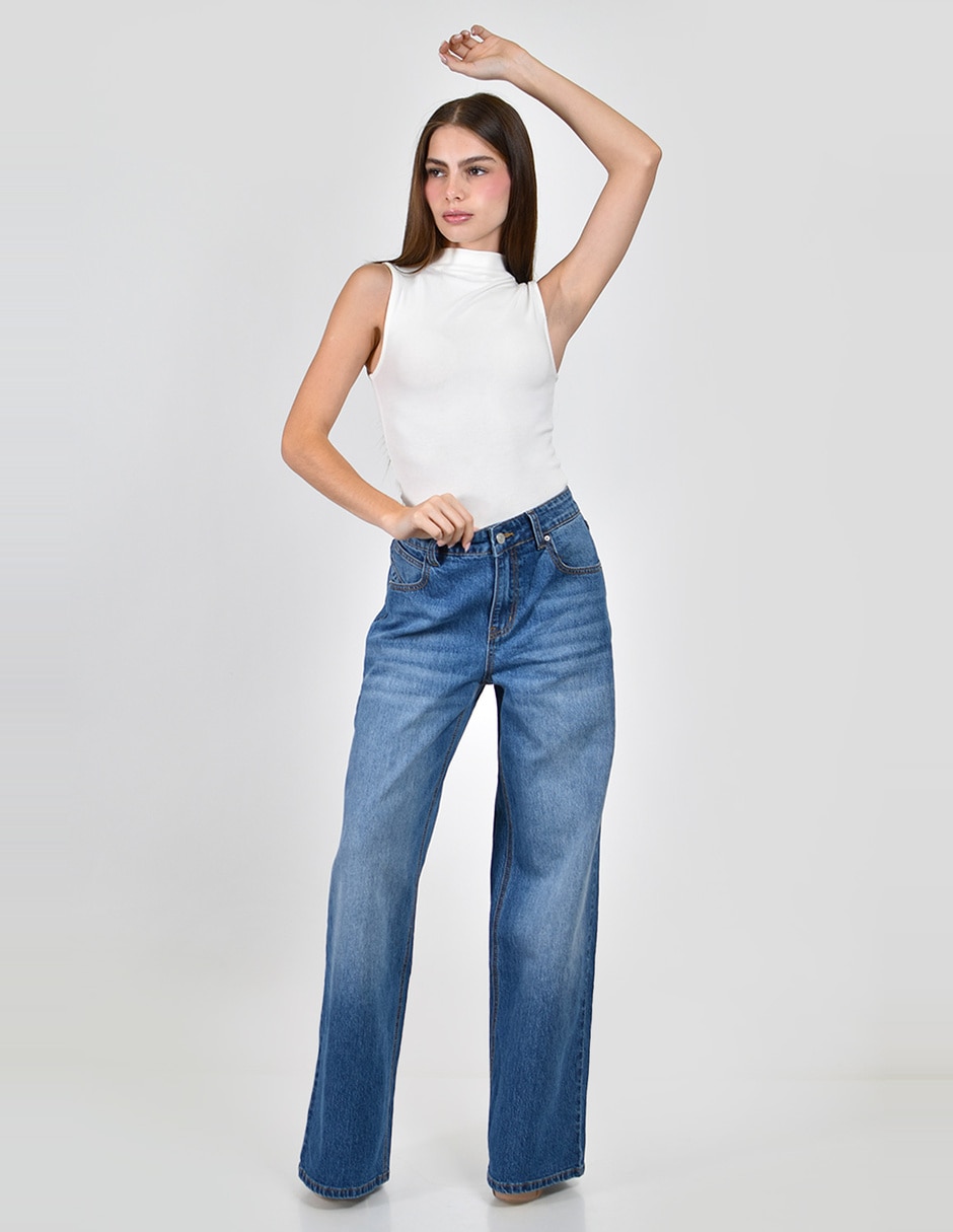 Jeans wide leg j-ch-zh-0218-denim para mujer 5