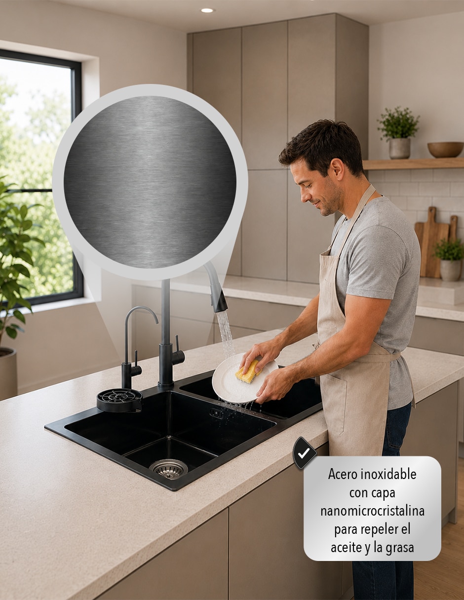 Fregadero de acero inoxidable Homeasy TARJ-01 4