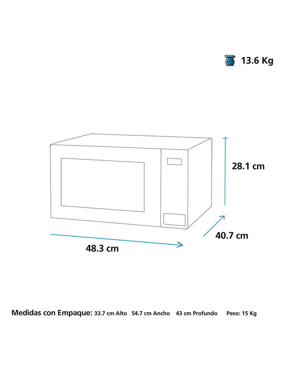 Horno de microondas convencional 0.9 pies