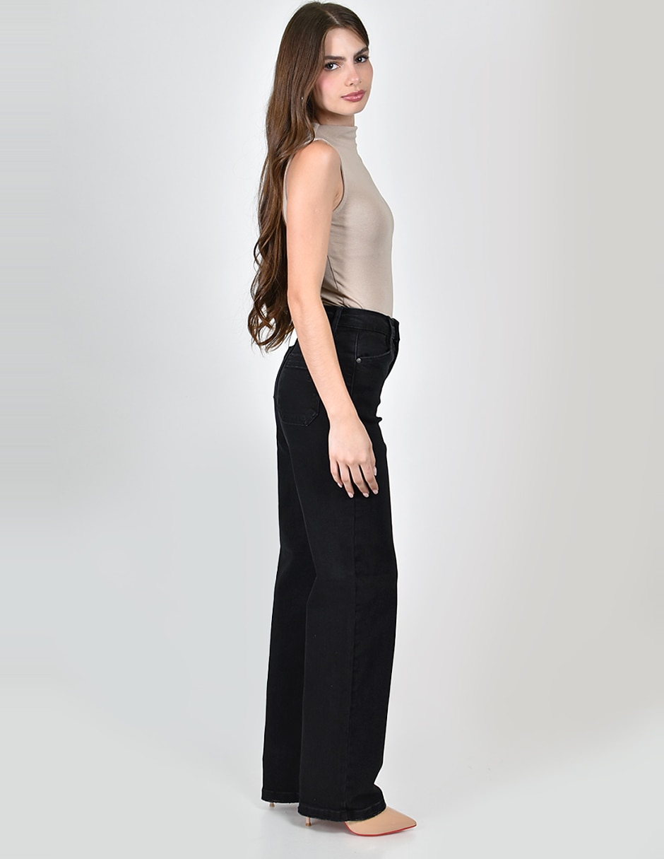 Jeans wide leg cintura alta para mujer 4