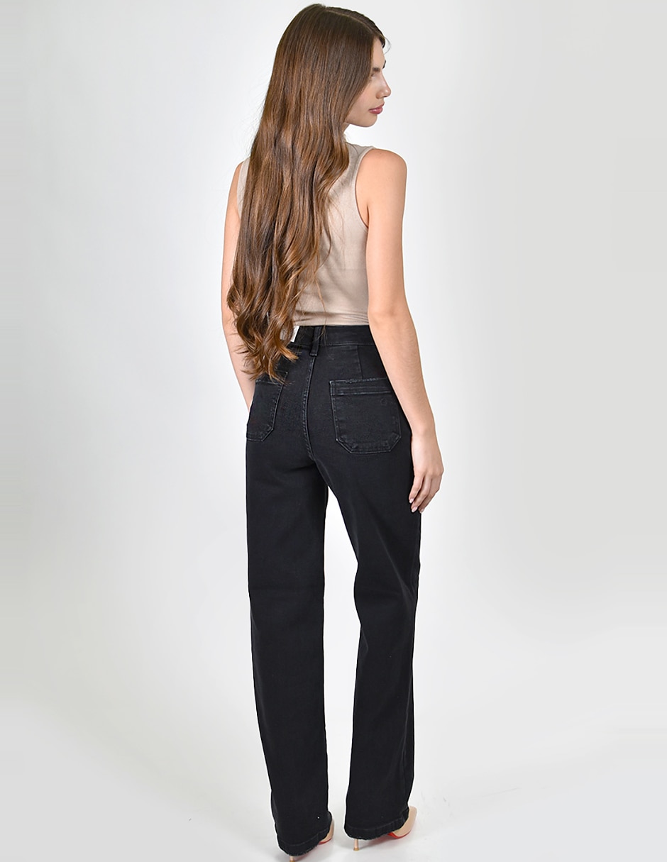 Jeans wide leg cintura alta para mujer 3