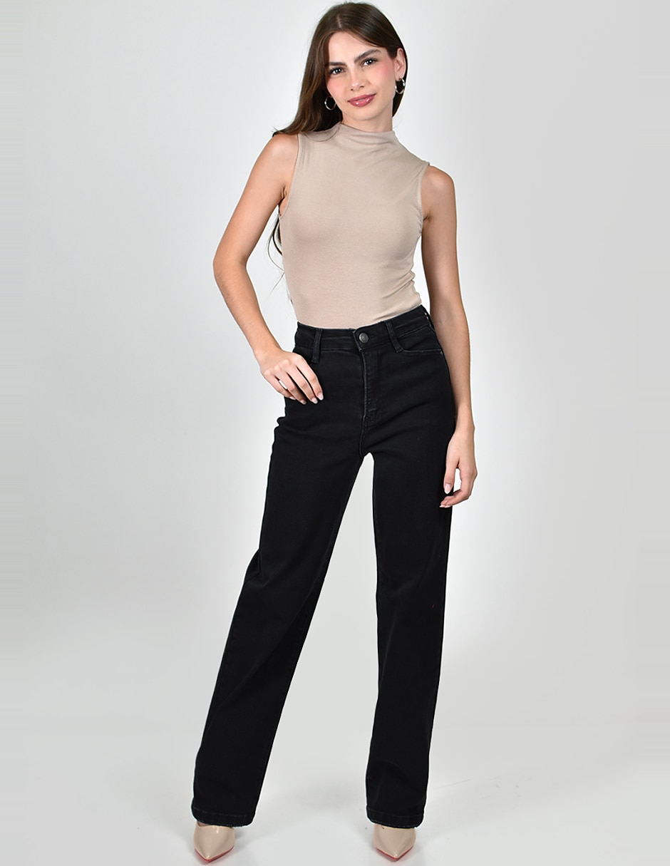 Jeans wide leg cintura alta para mujer 2
