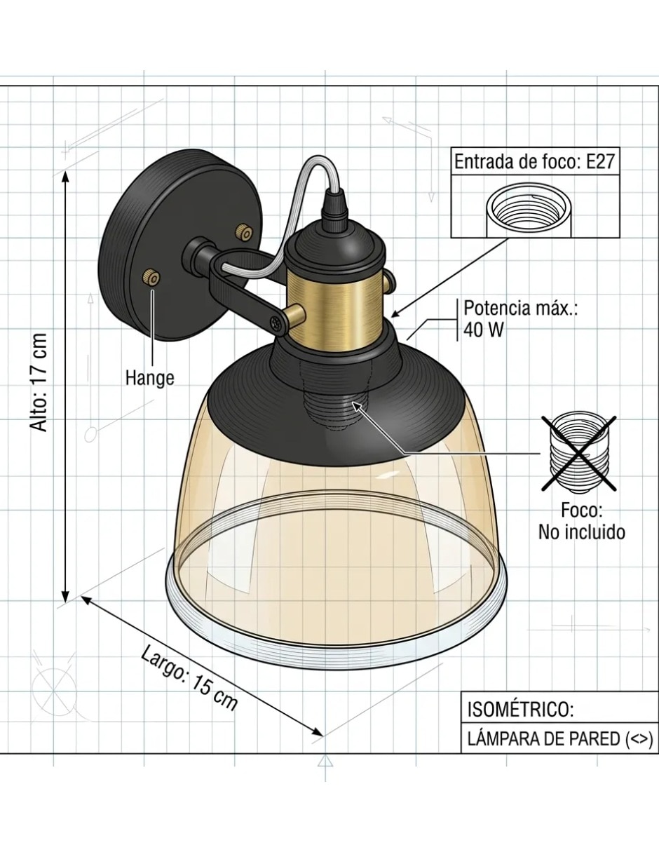 Arbotante Incandescente y LED redix 6