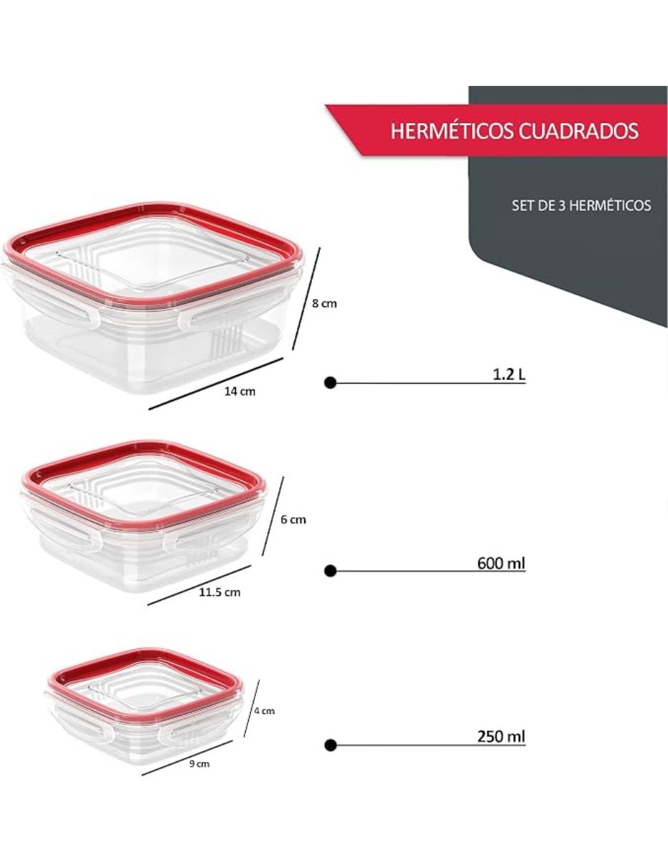 Kit de contenedores de plástico 3 piezas 2
