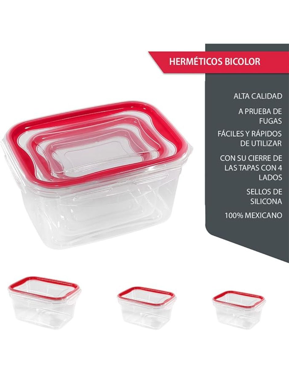 Kit de contenedores de plástico 3 piezas 2