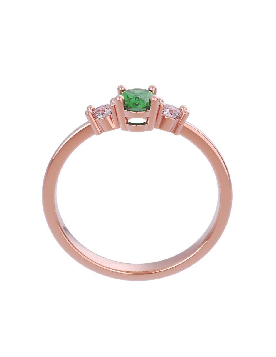 Anillo de compromiso de oro 14 k Eternidad 2