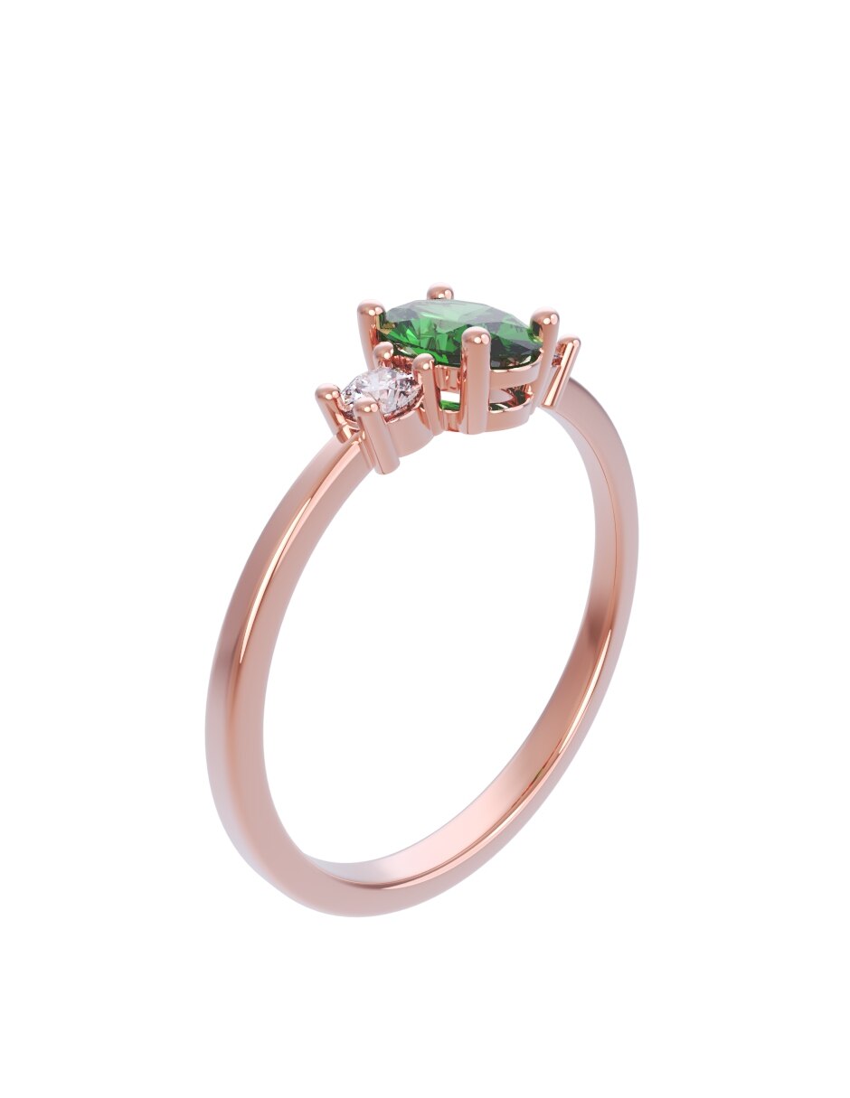 Anillo de compromiso de oro 14 k Eternidad 3