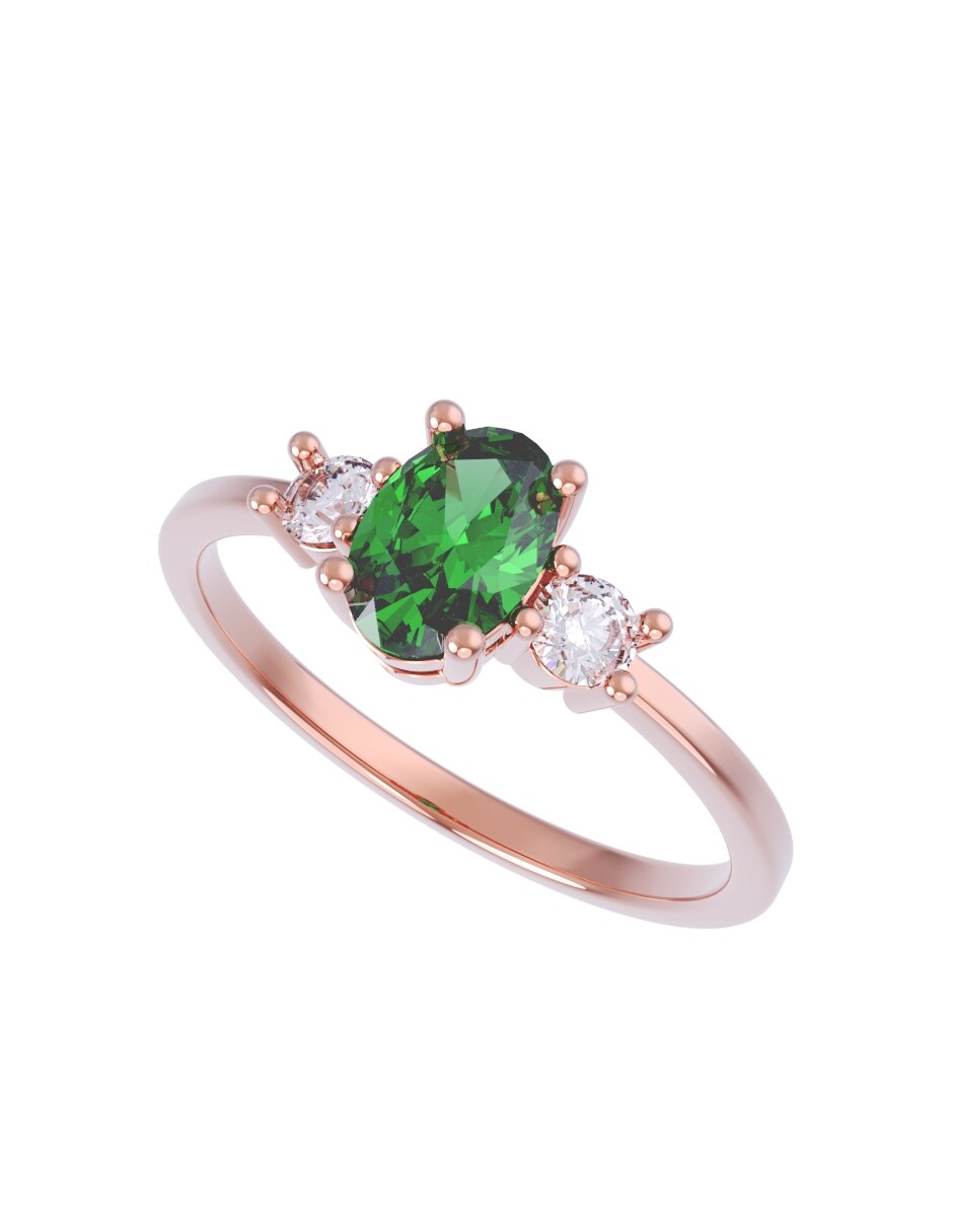 Anillo de compromiso de oro 14 k Eternidad 4
