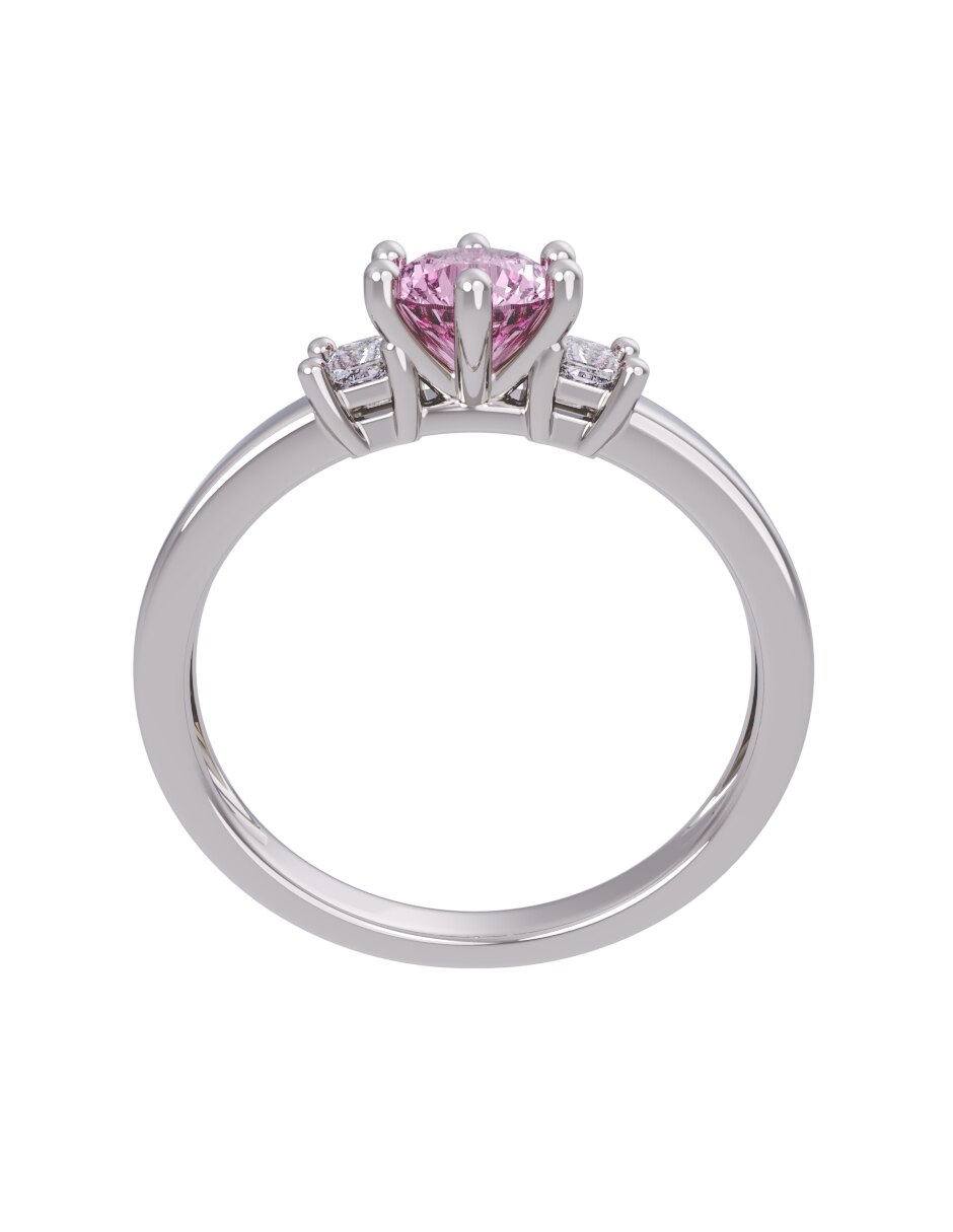 Anillo de compromiso de oro 14 k Eternidad 2