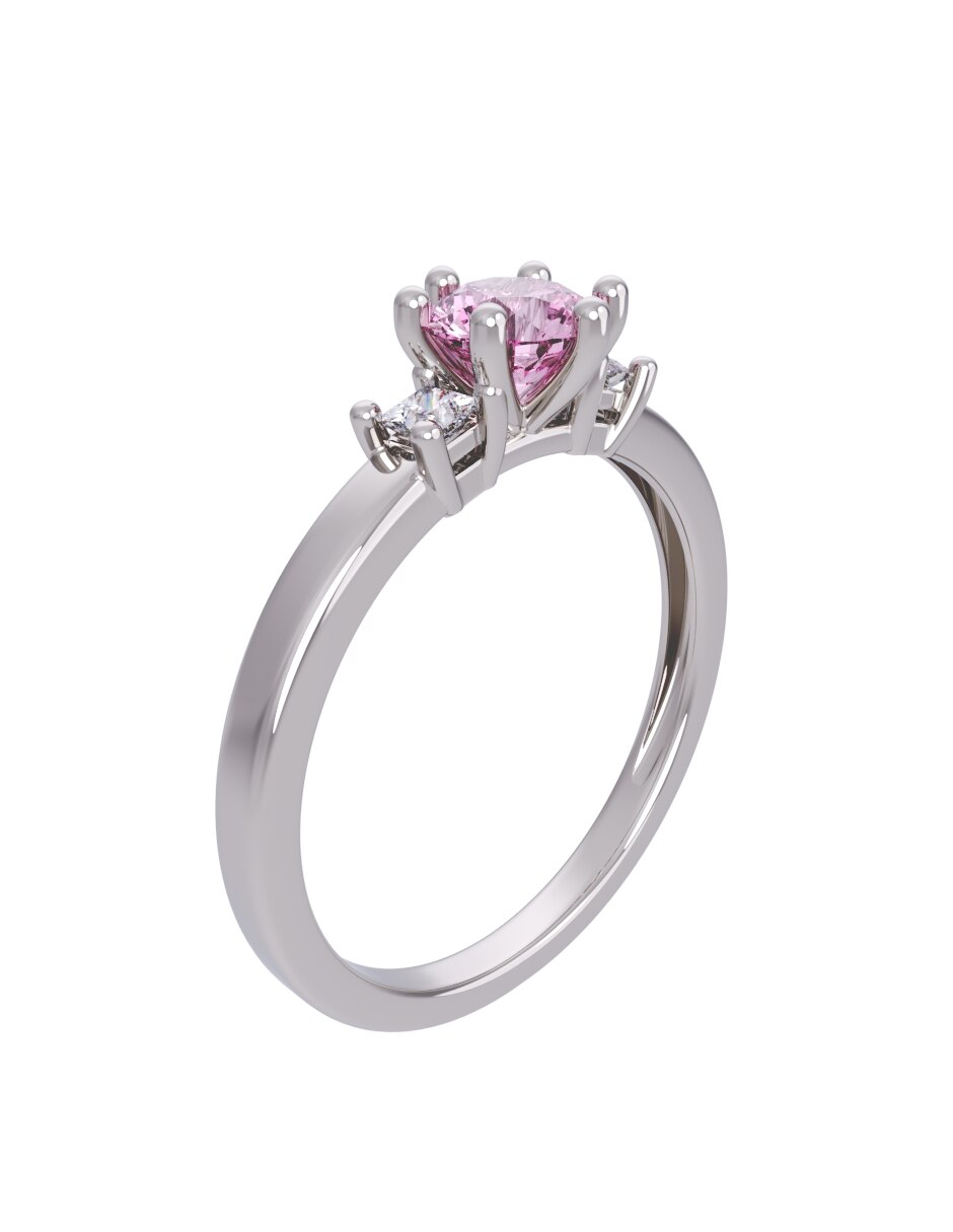Anillo de compromiso de oro 14 k Eternidad 3