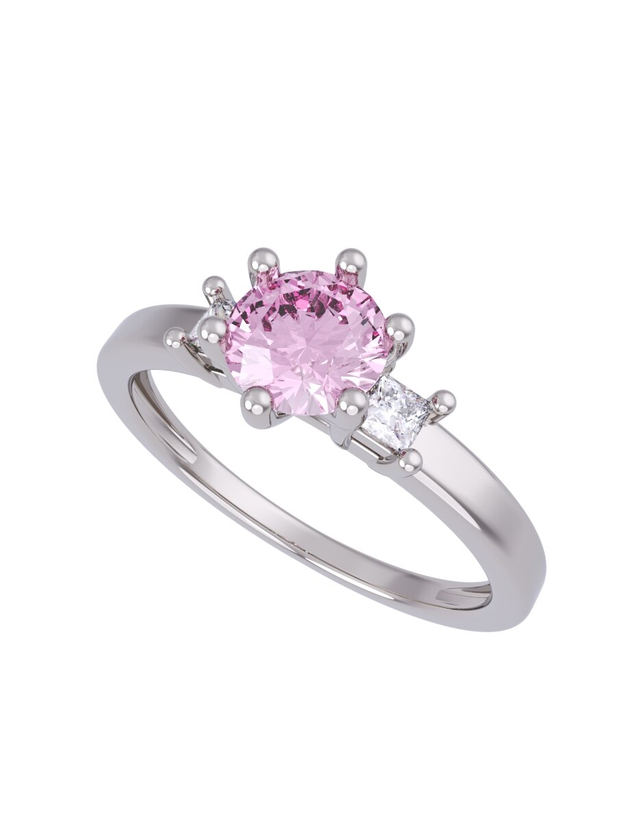 Anillo de compromiso de oro 14 k Eternidad 4