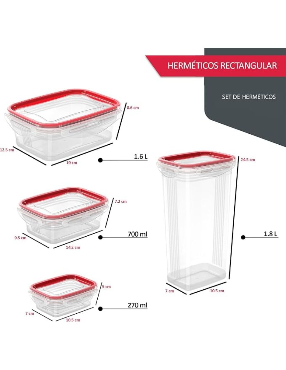 Kit de contenedores de plástico 4 piezas 3