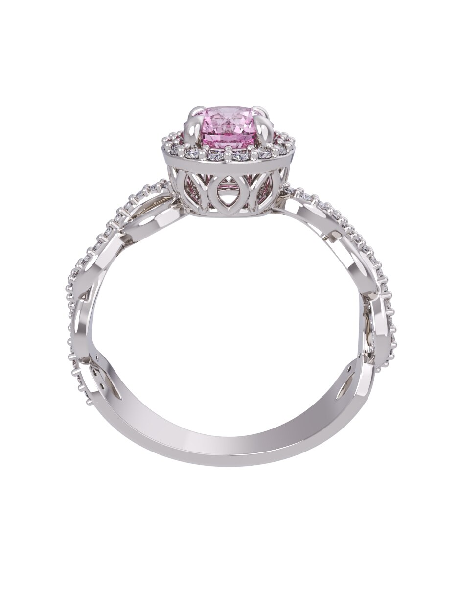 Anillo de compromiso de oro 14 k Eternidad 2