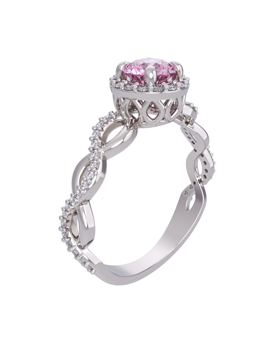 Anillo de compromiso de oro 14 k Eternidad 3
