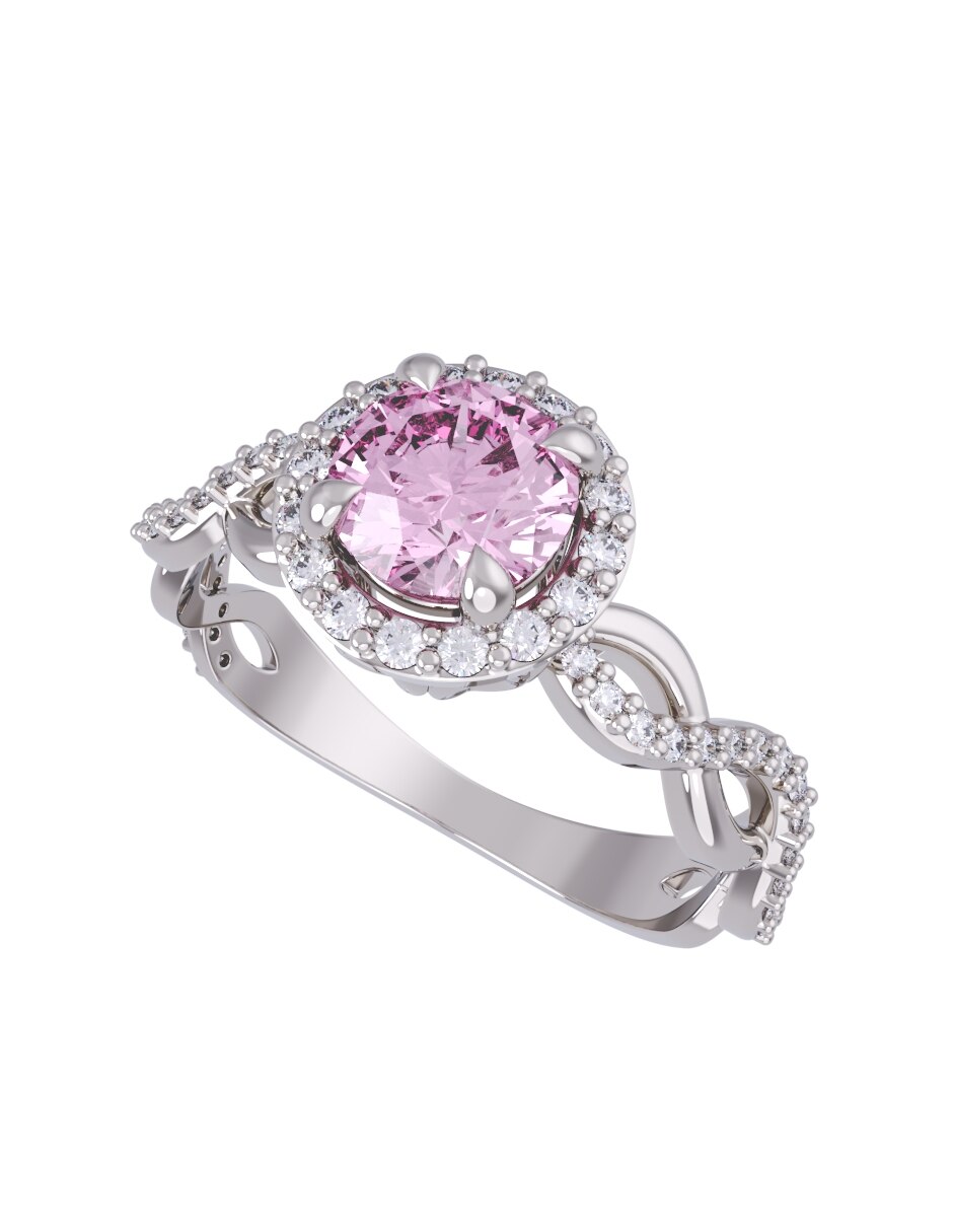 Anillo de compromiso de oro 14 k Eternidad 4