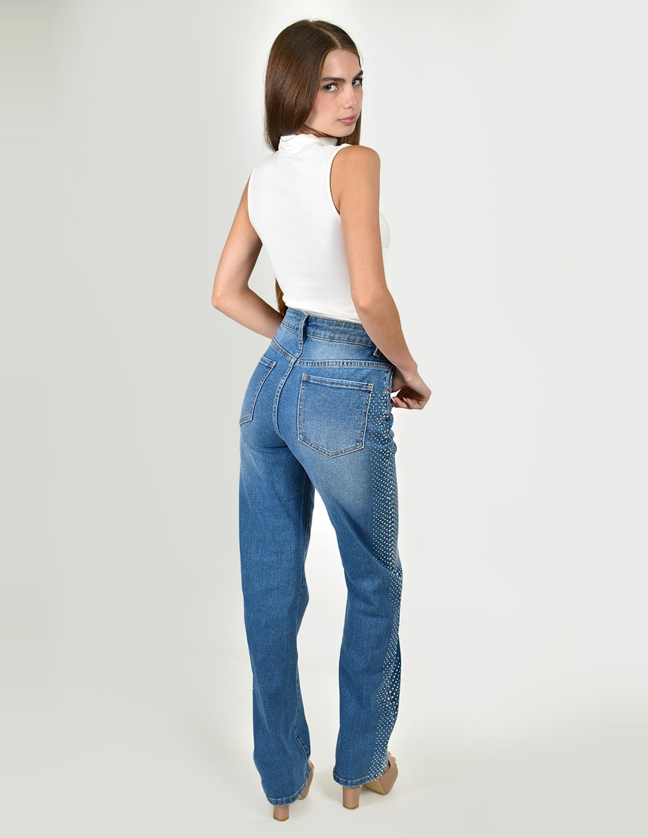 Jeans straight j-ch-zh-0214-denim para mujer 3