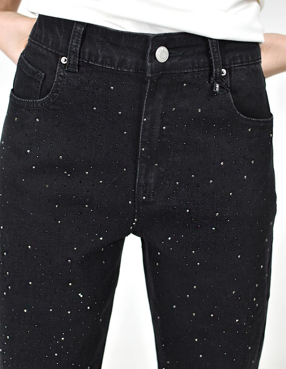Jeans straight j-ch-zh-0221-negro para mujer 4