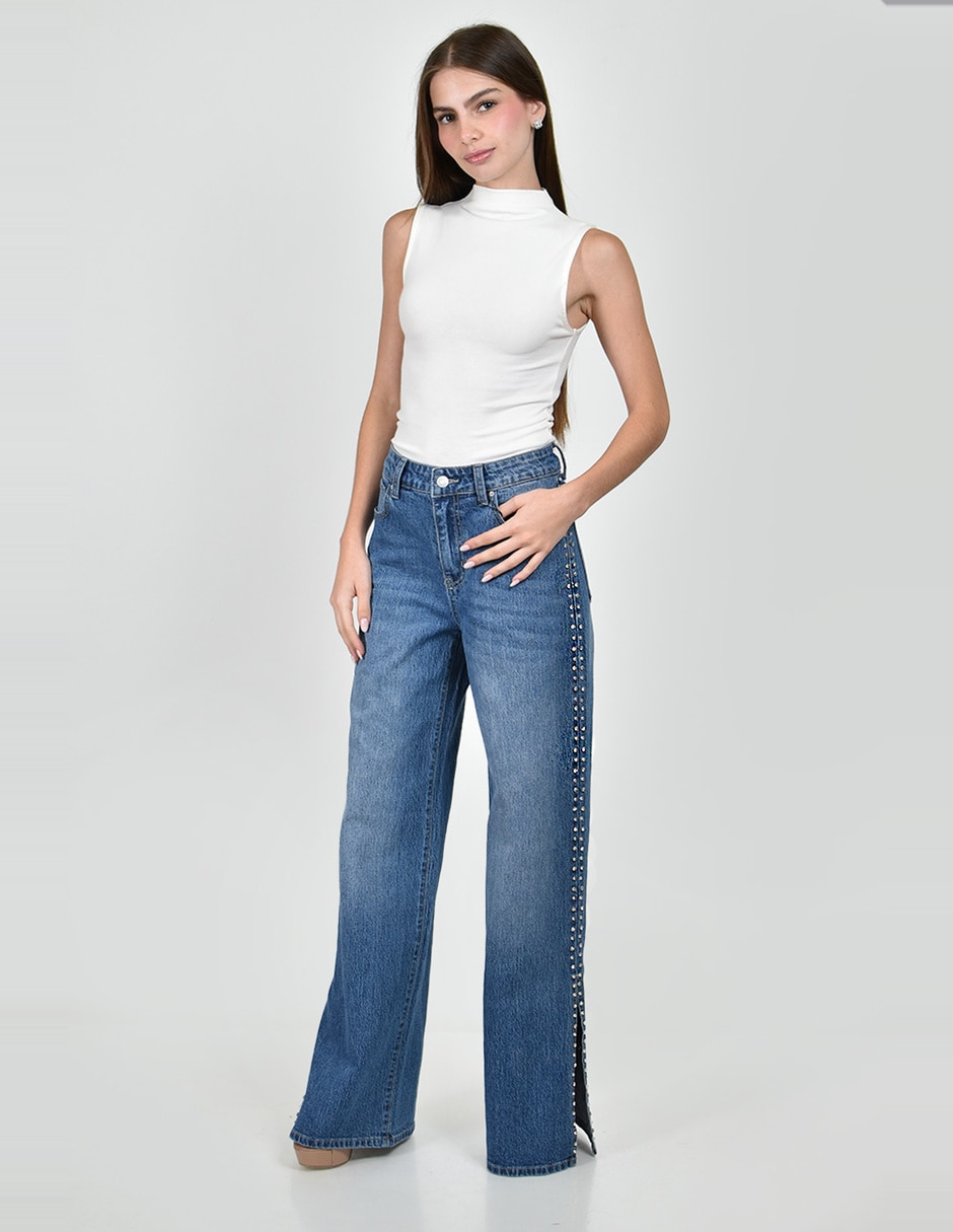 Jeans wide leg j-ch-zh-0215-denim-tr para mujer